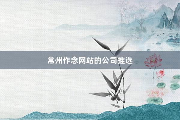 常州作念网站的公司推选