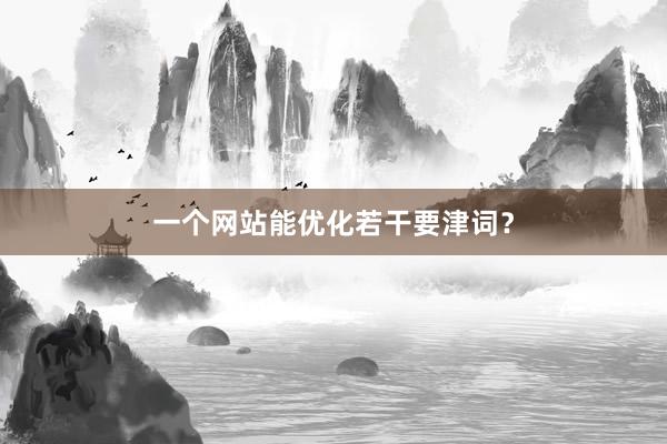 一个网站能优化若干要津词？