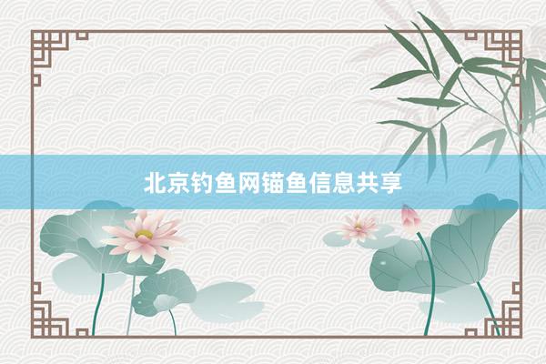 北京钓鱼网锚鱼信息共享